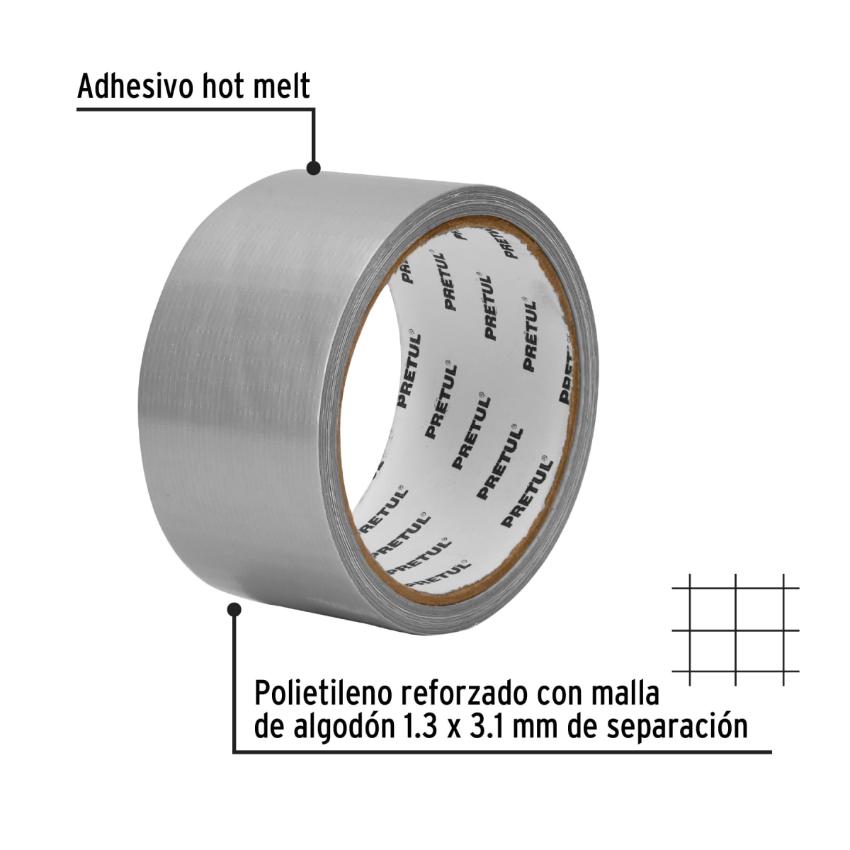 Cinta ducte tape 10 m espesor 0.16 mm, Pretul3