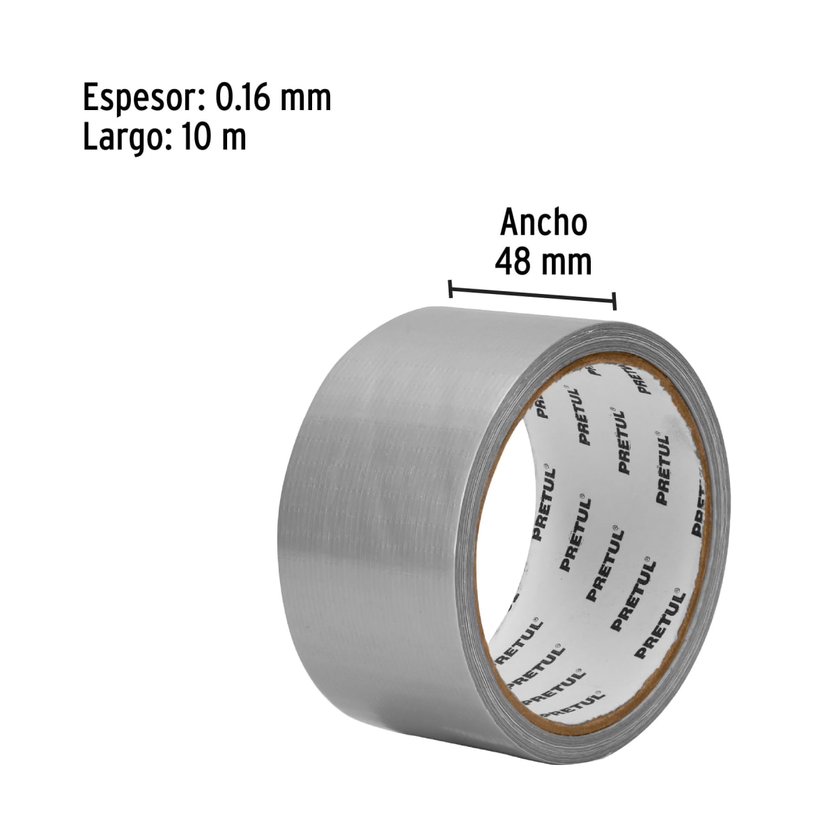 Cinta ducte tape 10 m espesor 0.16 mm, Pretul4