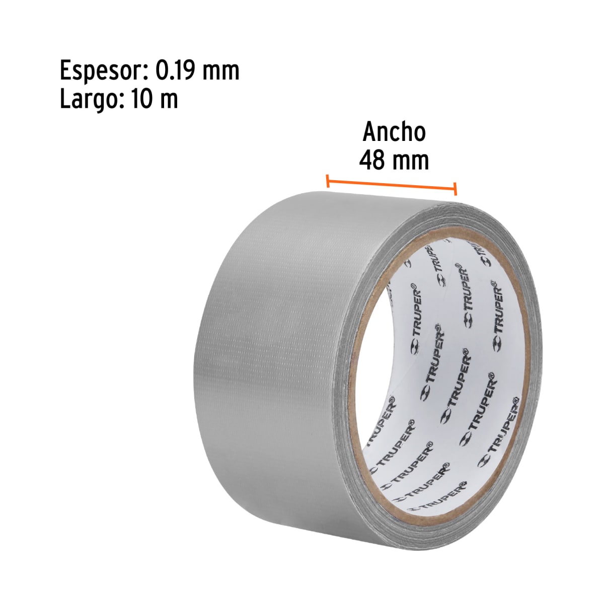 Cinta ducte tape 10 m espesor 0.19 mm temp. máx. 60°c Truper4
