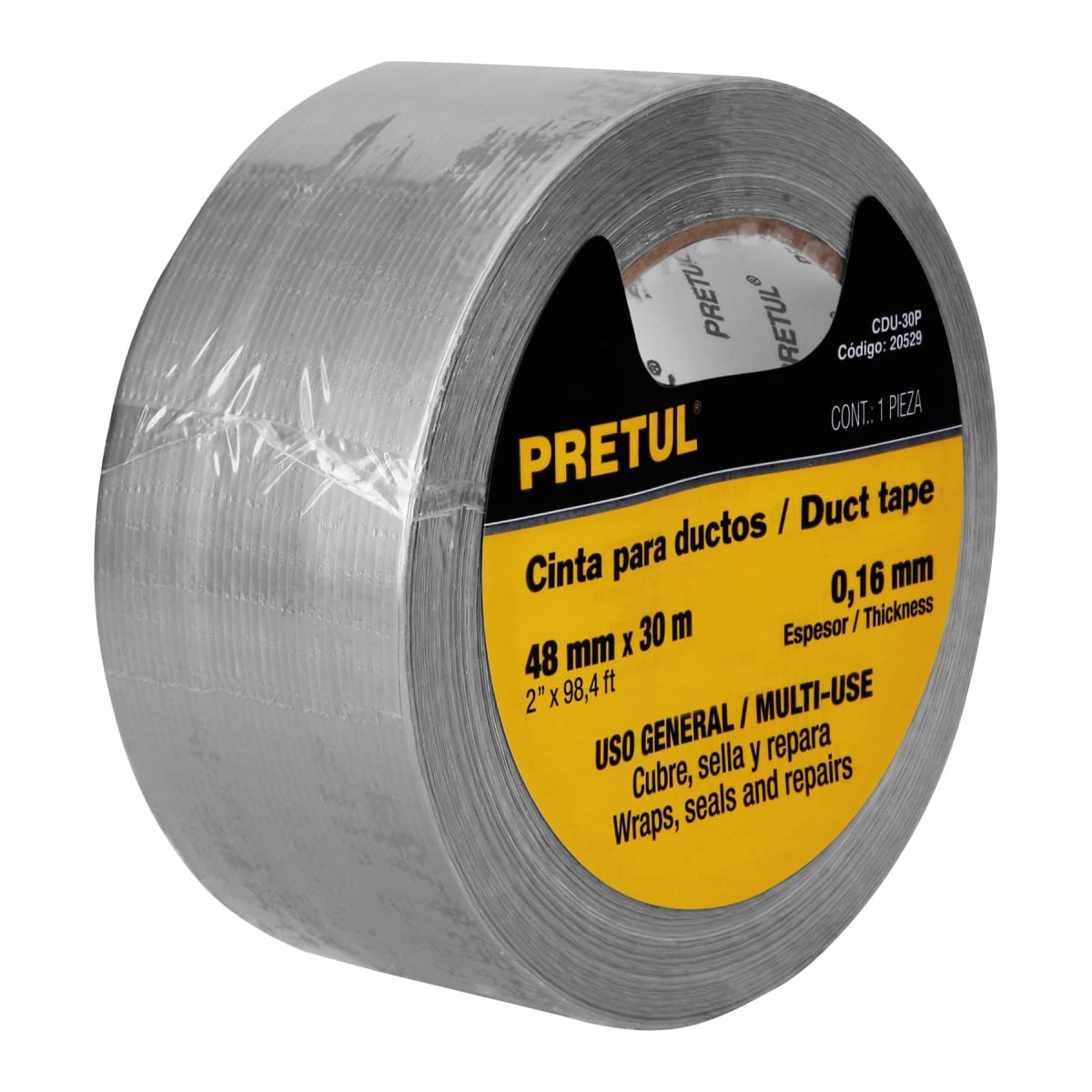 Cinta ducte tape 30 m espesor 0.16 mm, Pretul2