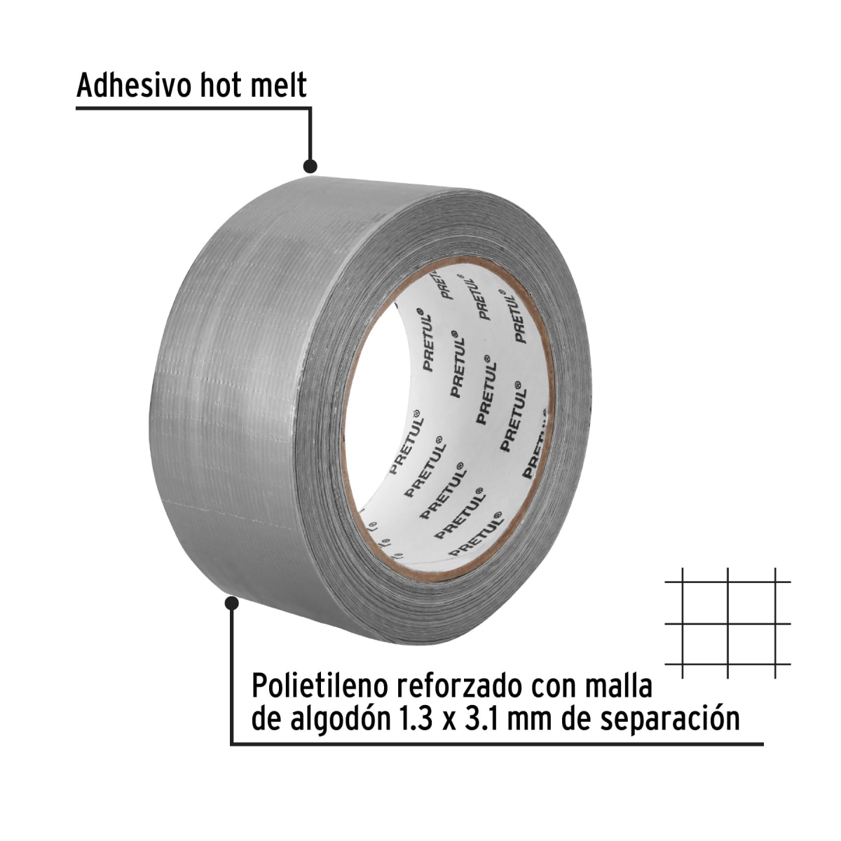 Cinta ducte tape 30 m espesor 0.16 mm, Pretul3