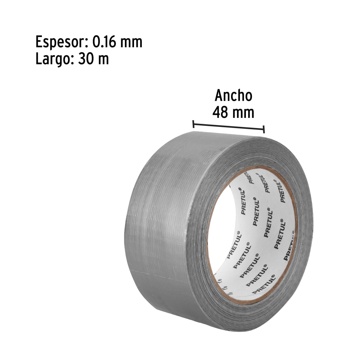 Cinta ducte tape 30 m espesor 0.16 mm, Pretul4