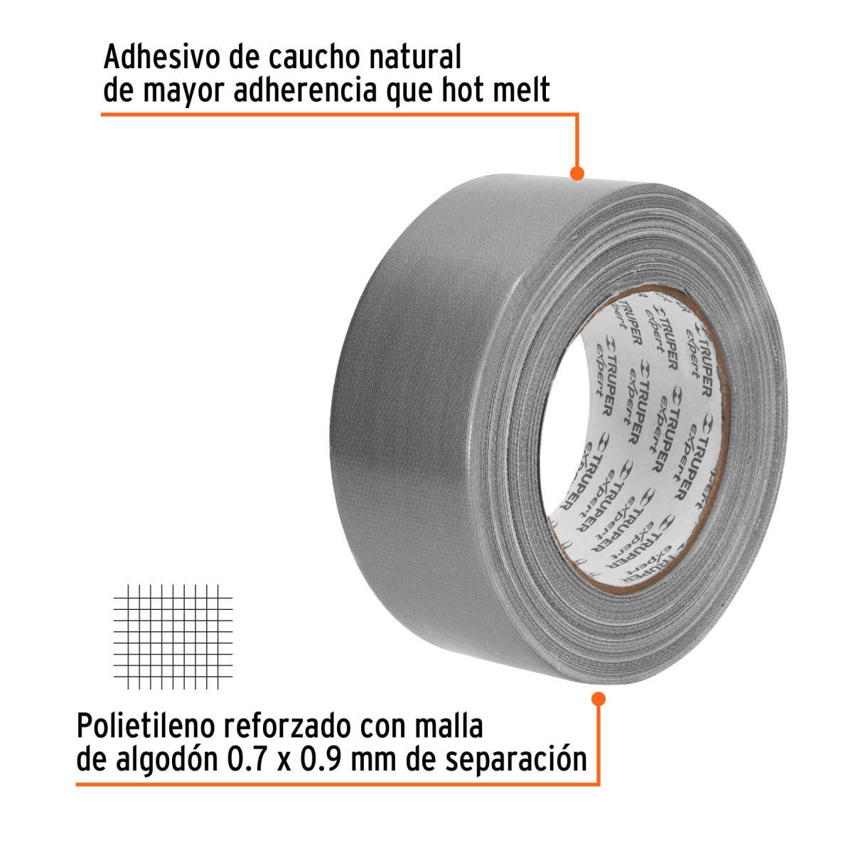 Cinta ducte tape 30 m espesor 0.27 mm, temp. máx. 90°C, Expert Truper3