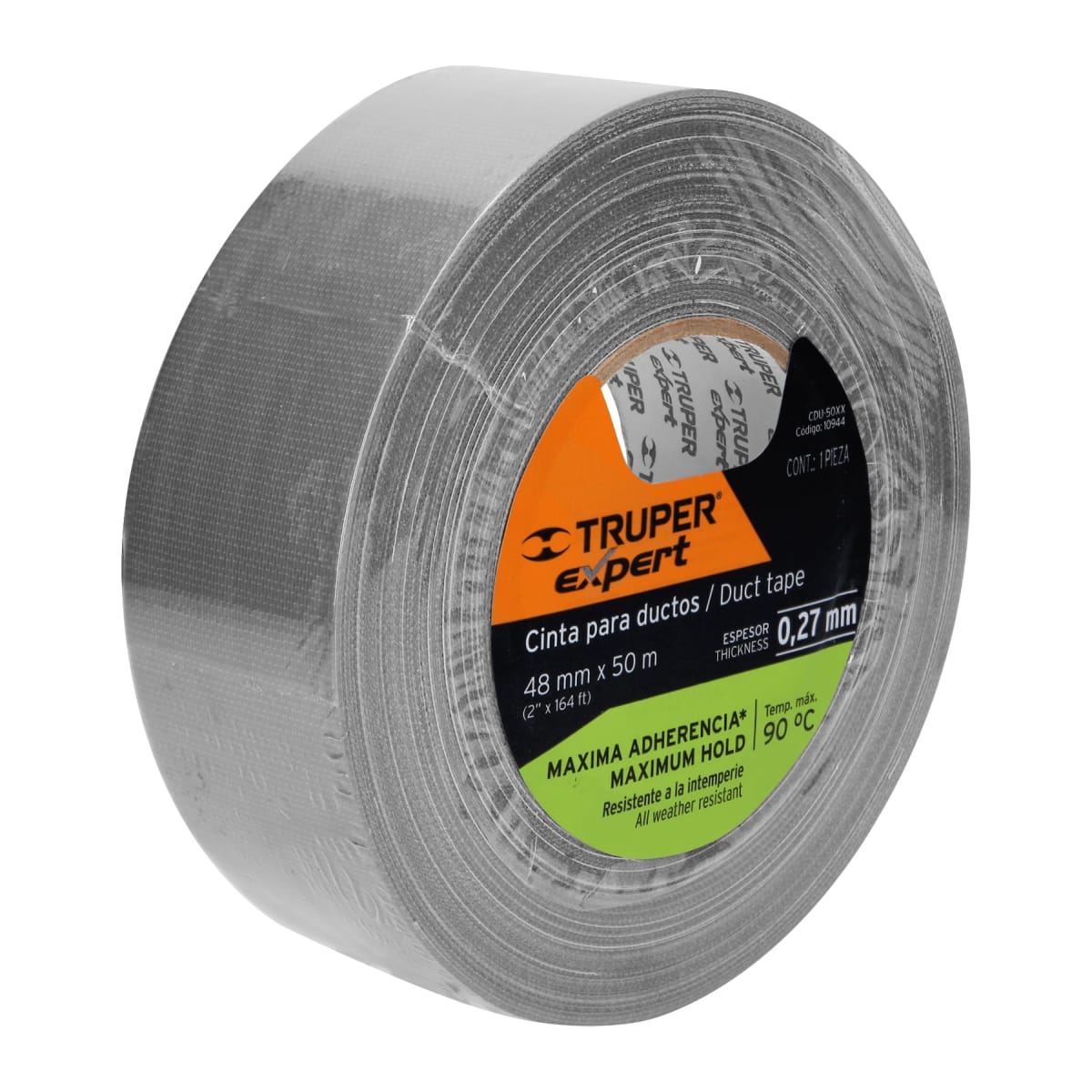 Cinta ducte tape 50 m espesor 0.27 mm, temp. máx. 90°C, Expert Truper2