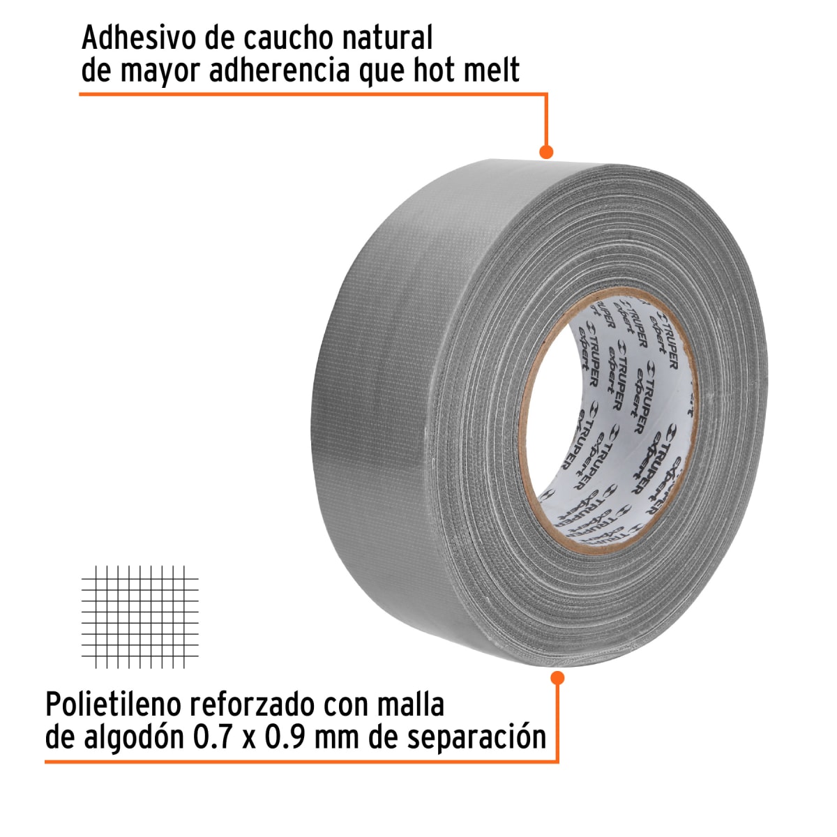 Cinta ducte tape 50 m espesor 0.27 mm, temp. máx. 90°C, Expert Truper3