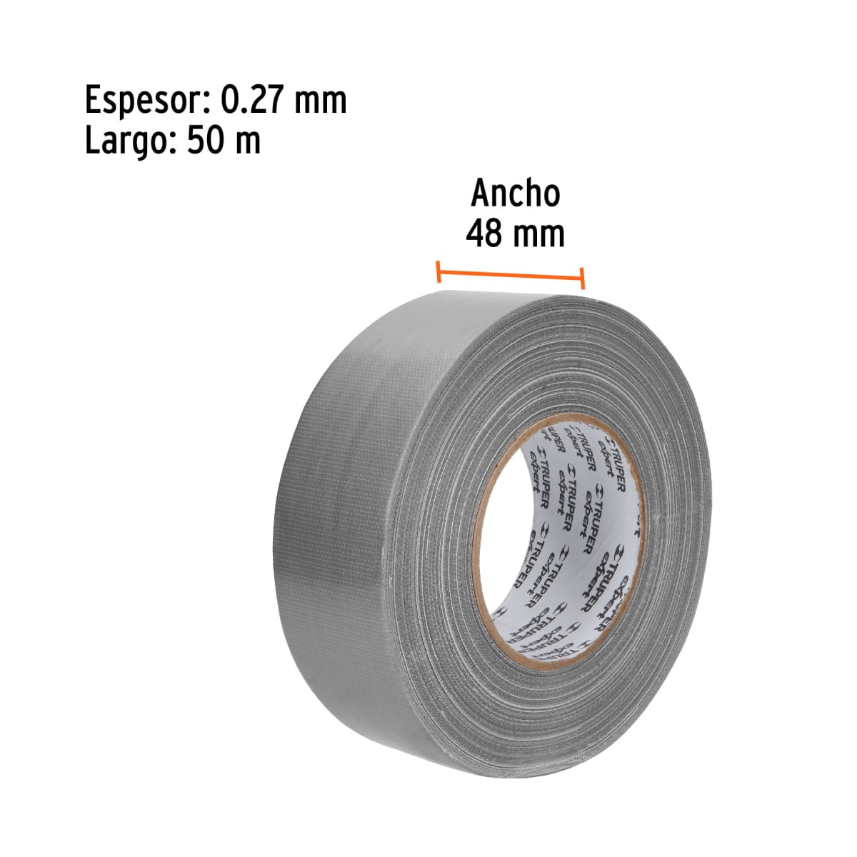 Cinta ducte tape 50 m espesor 0.27 mm, temp. máx. 90°C, Expert Truper4