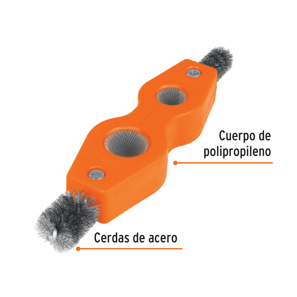 Cepillo limpiador de terminales de baterías, 4 en 1, Truper2