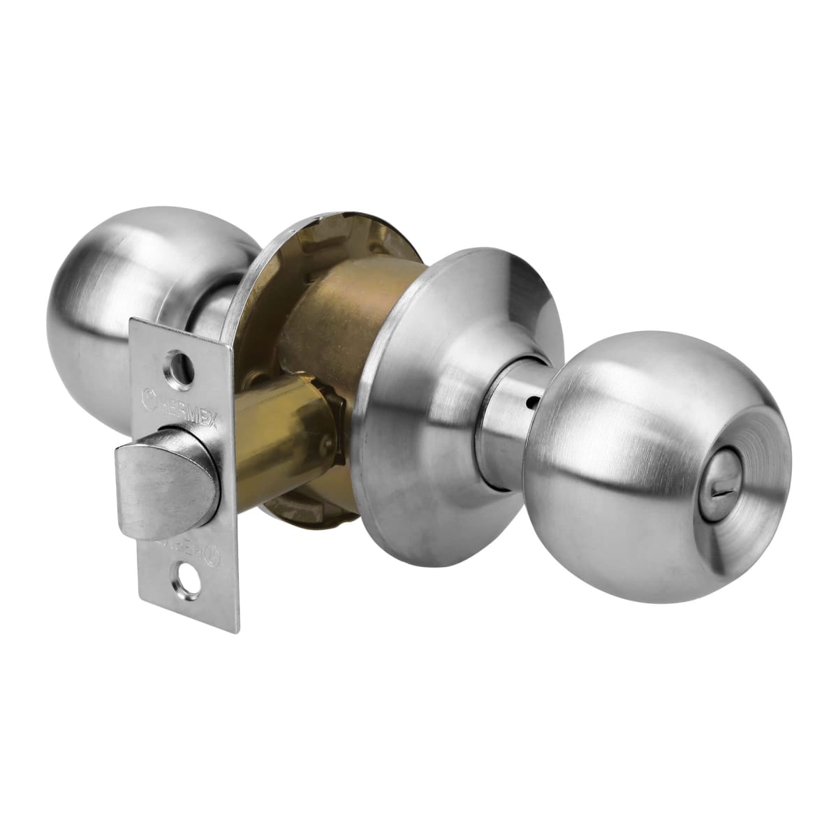 Cerradura tipo esfera para baño, cromo mate, Hermex2