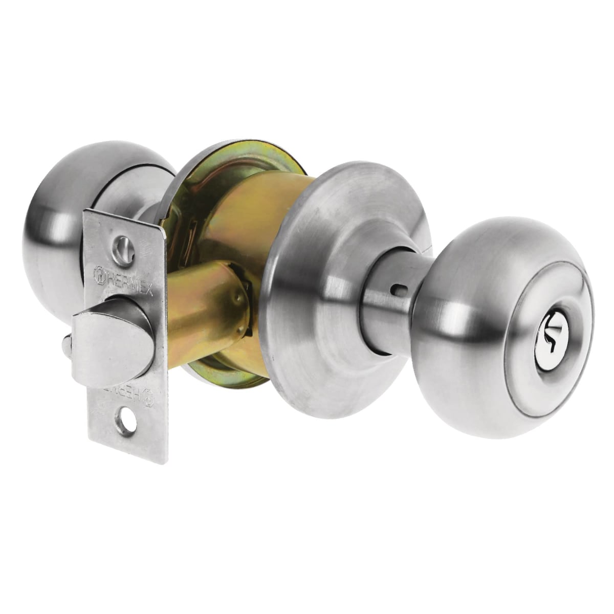 Cerradura tipo oval para entrada, cromo mate, hermex2