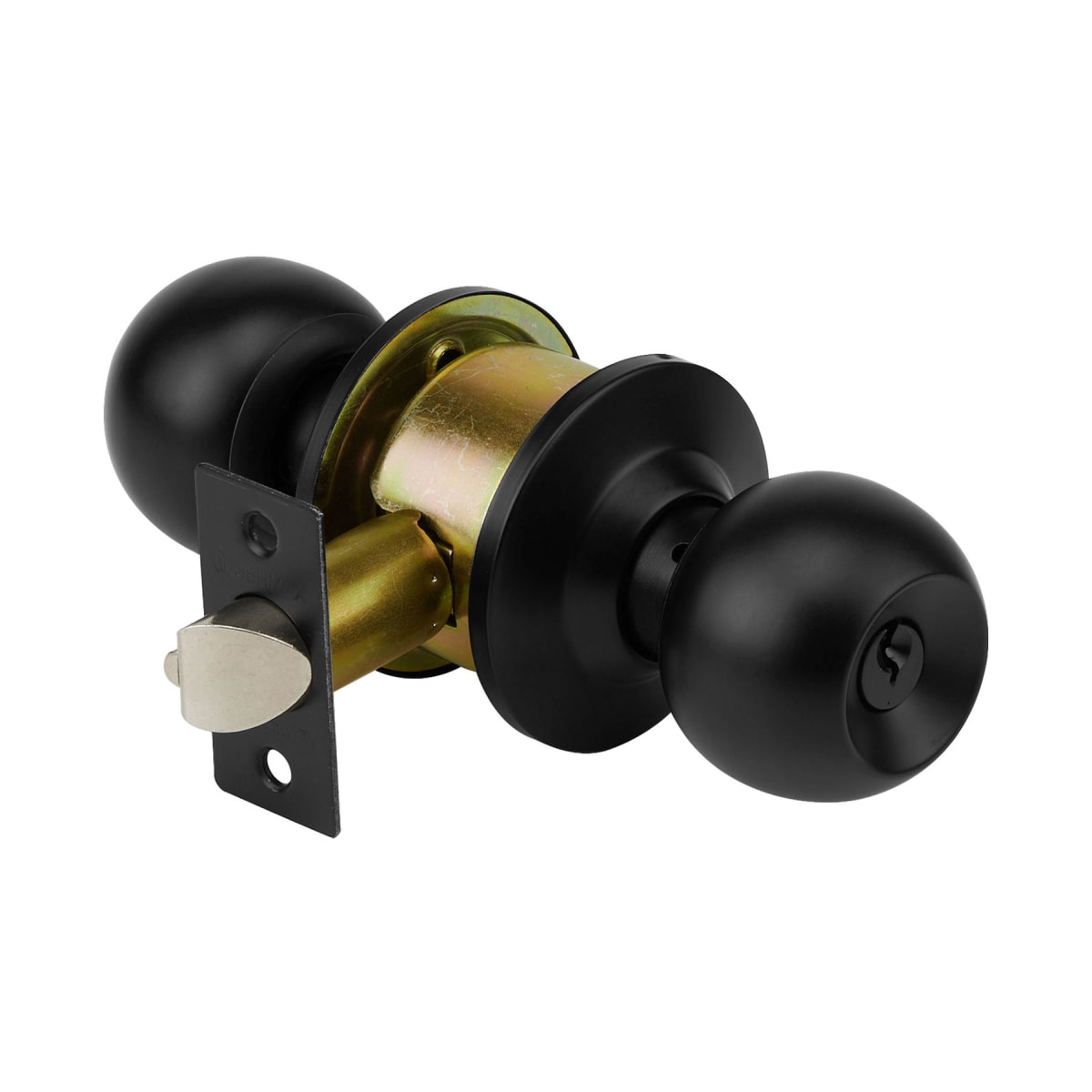 Cerradura pomo, negro, esfera, entrada, Hermex2