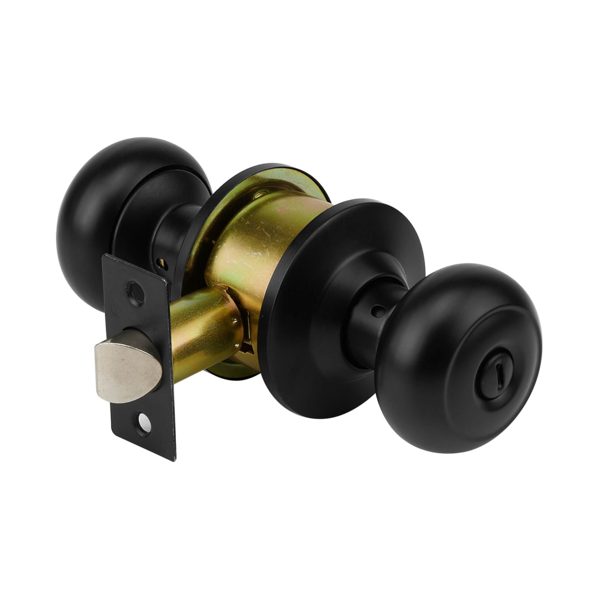 Cerradura pomo, negro, oval, baño, Hermex2