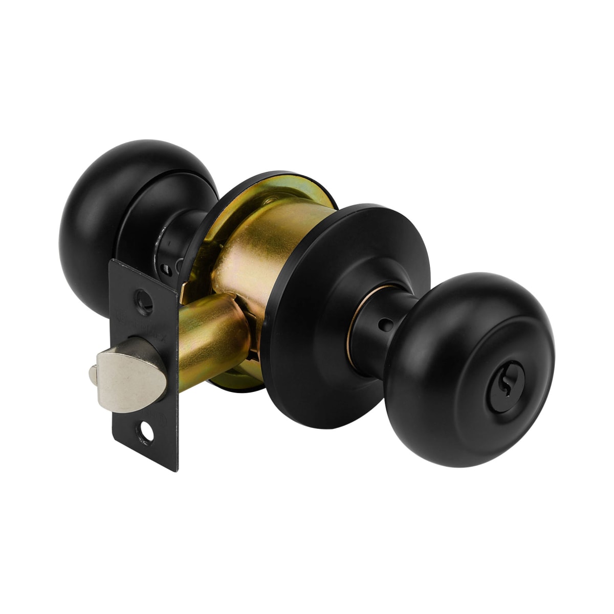 Cerradura pomo, negro, oval, entrada, Hermex2