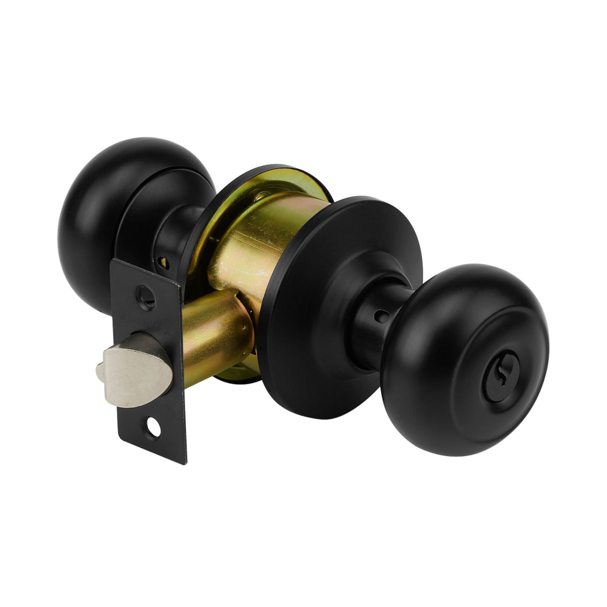 Cerradura pomo, negro, oval, recámara, Hermex2
