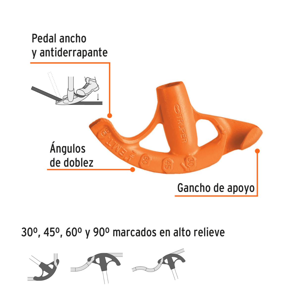 Doblador de tubo conduit 1/2 pulgada Truper3