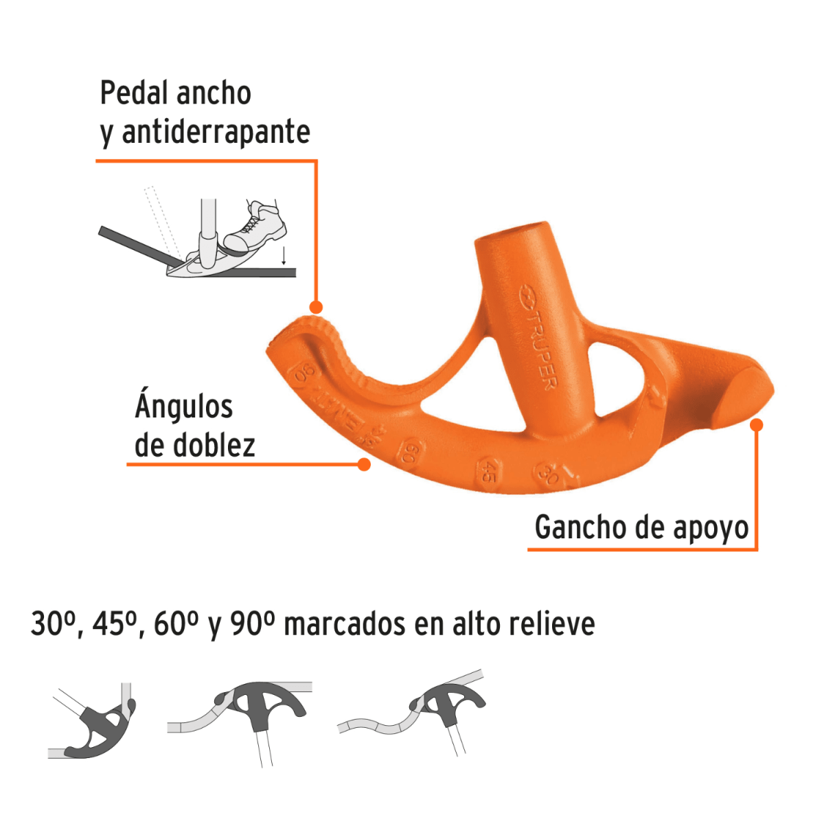 Doblador de tubo conduit 3/4 pulgada Truper3