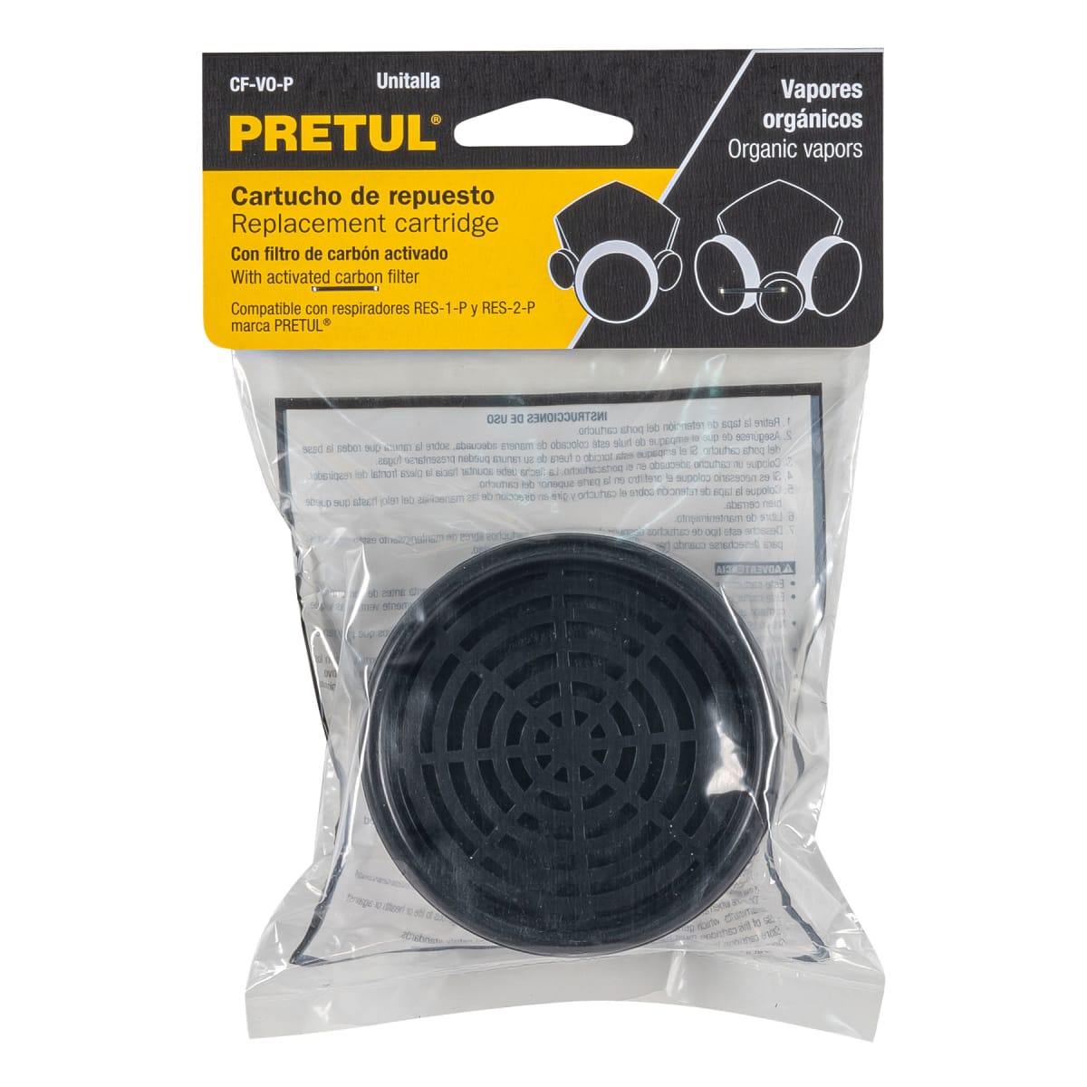 Cartucho de repuesto, vapores orgánicos, Pretul3
