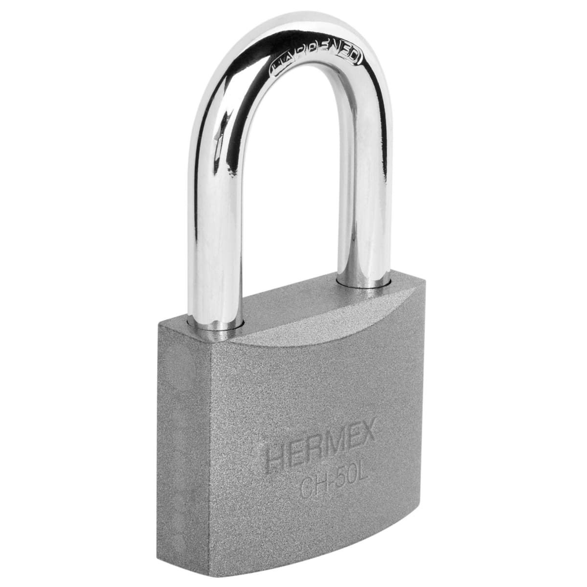 Candado de hierro 50 mm arco largo en caja, Hermex1