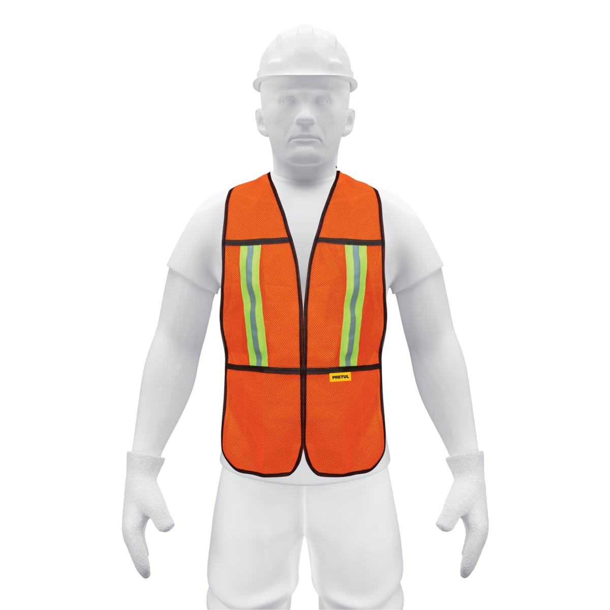 Chaleco de seguridad con cintas reflejantes. naranja. Pretul1