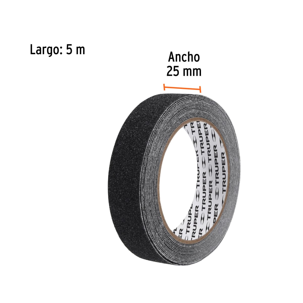 Rollo de 5 m de cinta antiderrapante negra 25 mm con abrasivo Truper4