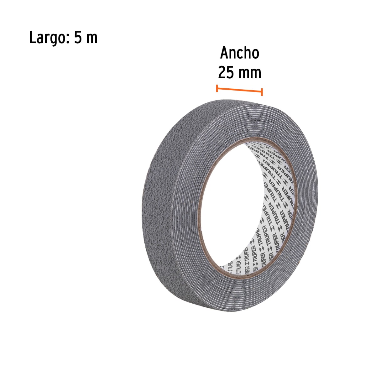 Rollo de 5 m cinta antiderrapante 25 mm gris para áreas húmedas Truper3