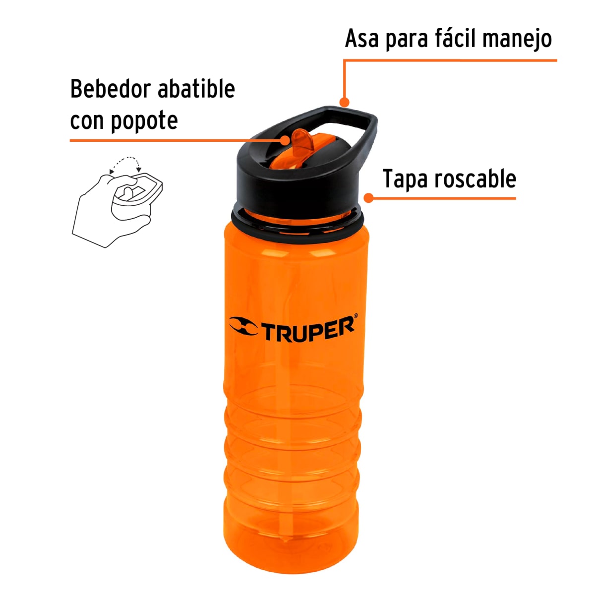 Tomatodo de Plástico de 740 ml, Orange Edition Truper2
