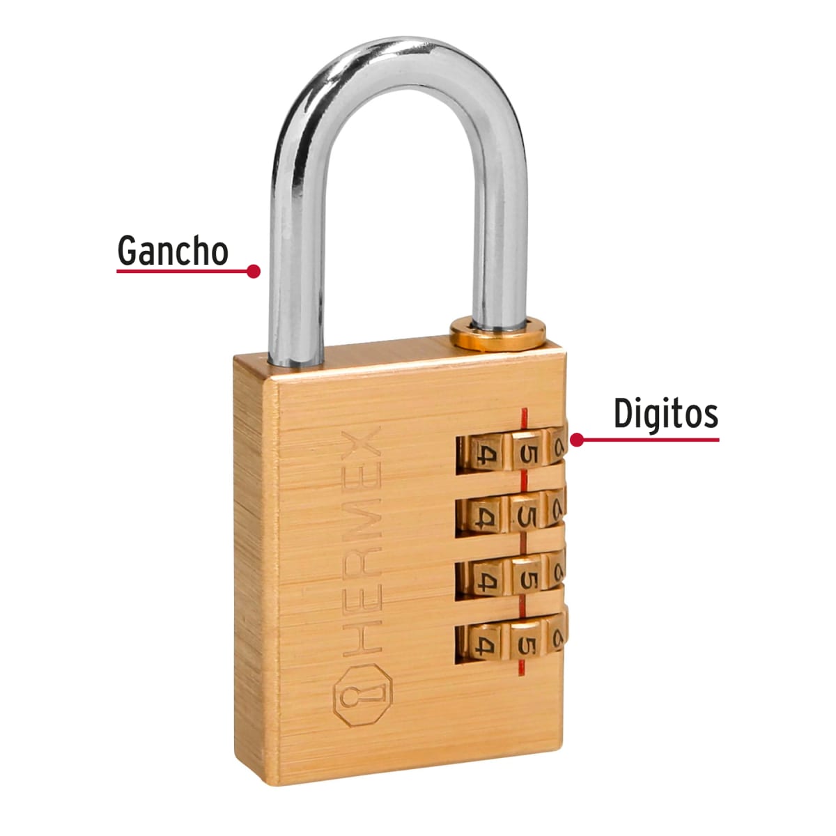 Candado de combinación 40 mm cuerpo de latón Hermex2