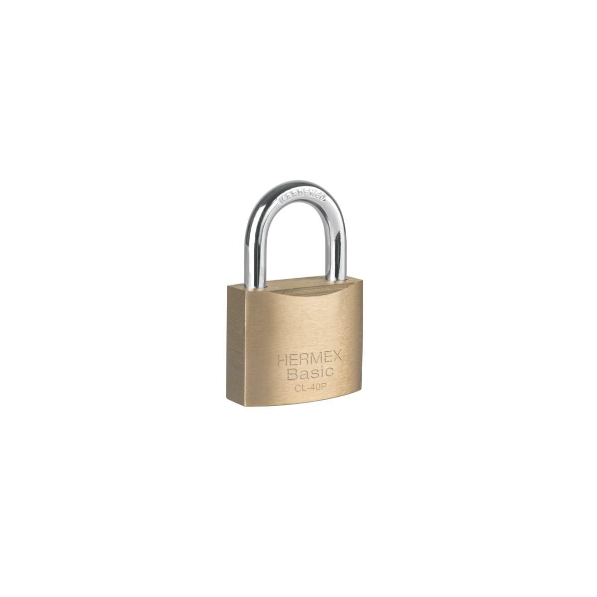Candado de latón 40 mm arco normal, en blíster, Hermex Basic1