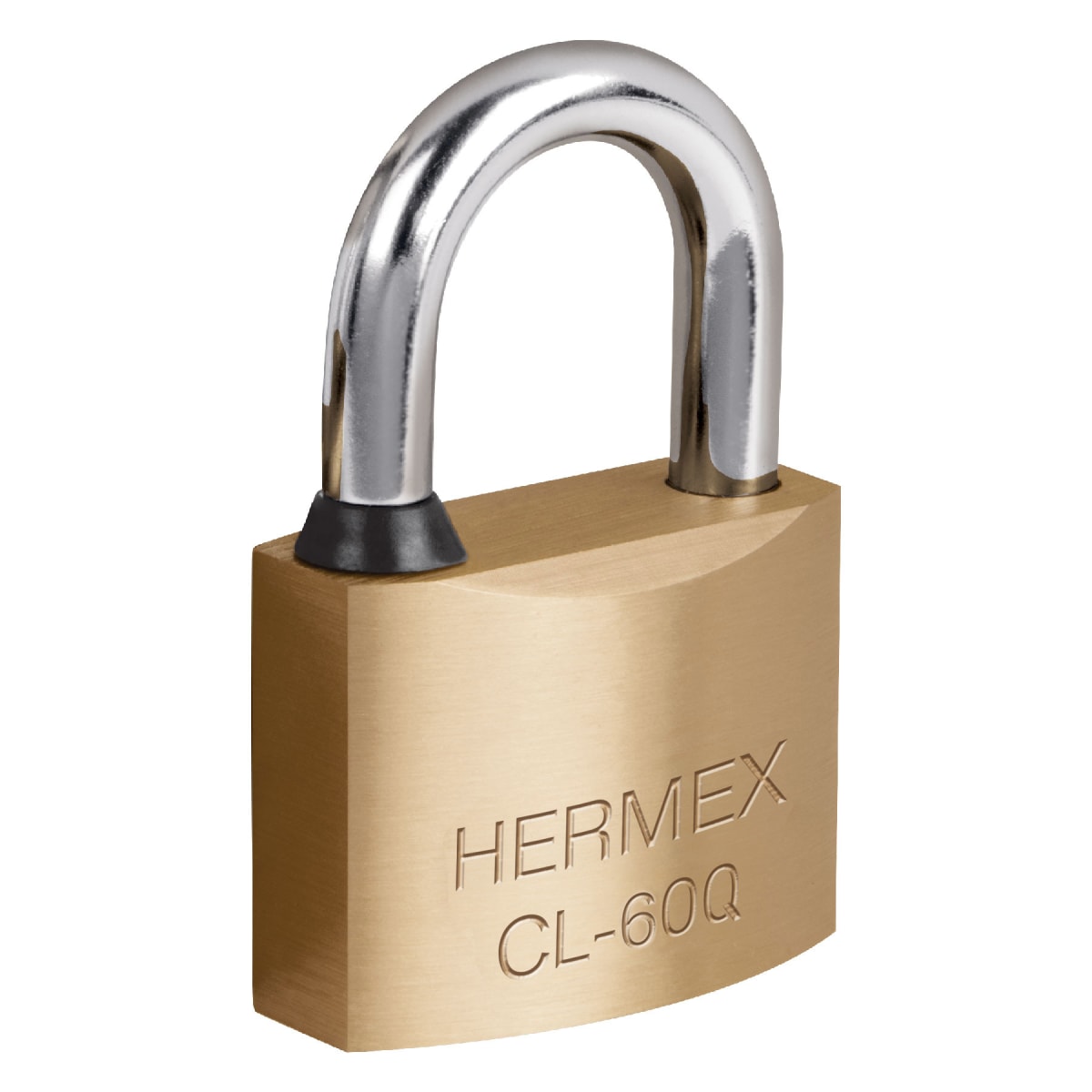 Candado de latón 60 mm arco normal, llave de puntos,blíster Hermex1