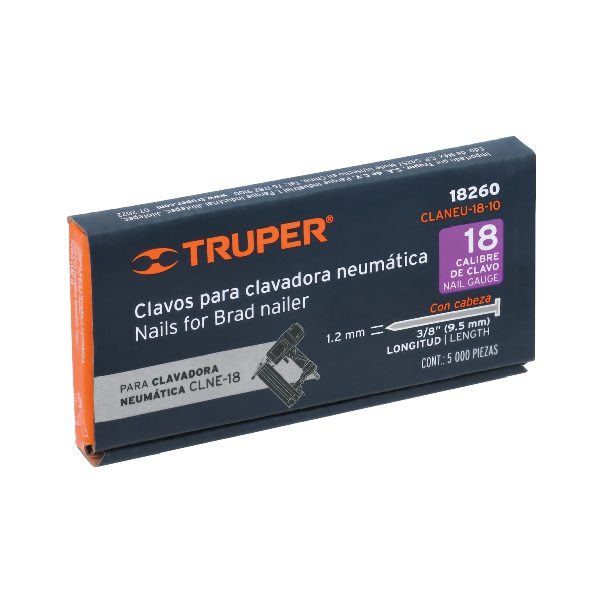 Caja con 5000 clavos calibre 18, 10 mm para CLNE-18, Truper5