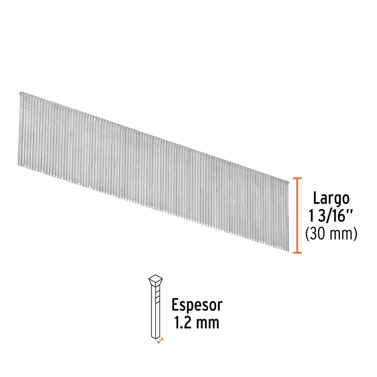 Clavos para clavadora neumática calibre 18 largo 30mm Truper3
