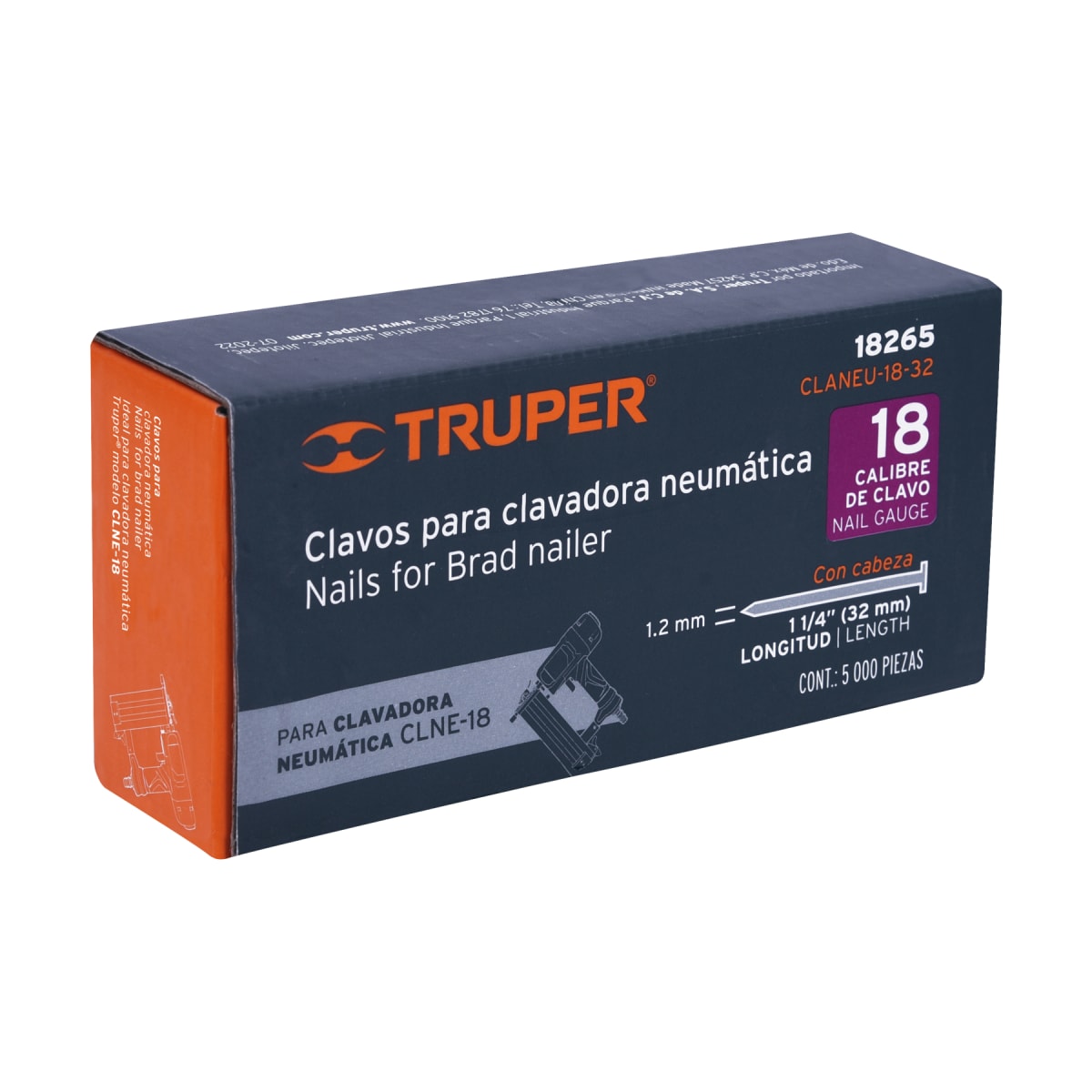 Caja con 5000 clavos calibre 18. 32 mm para clne-18 Truper5