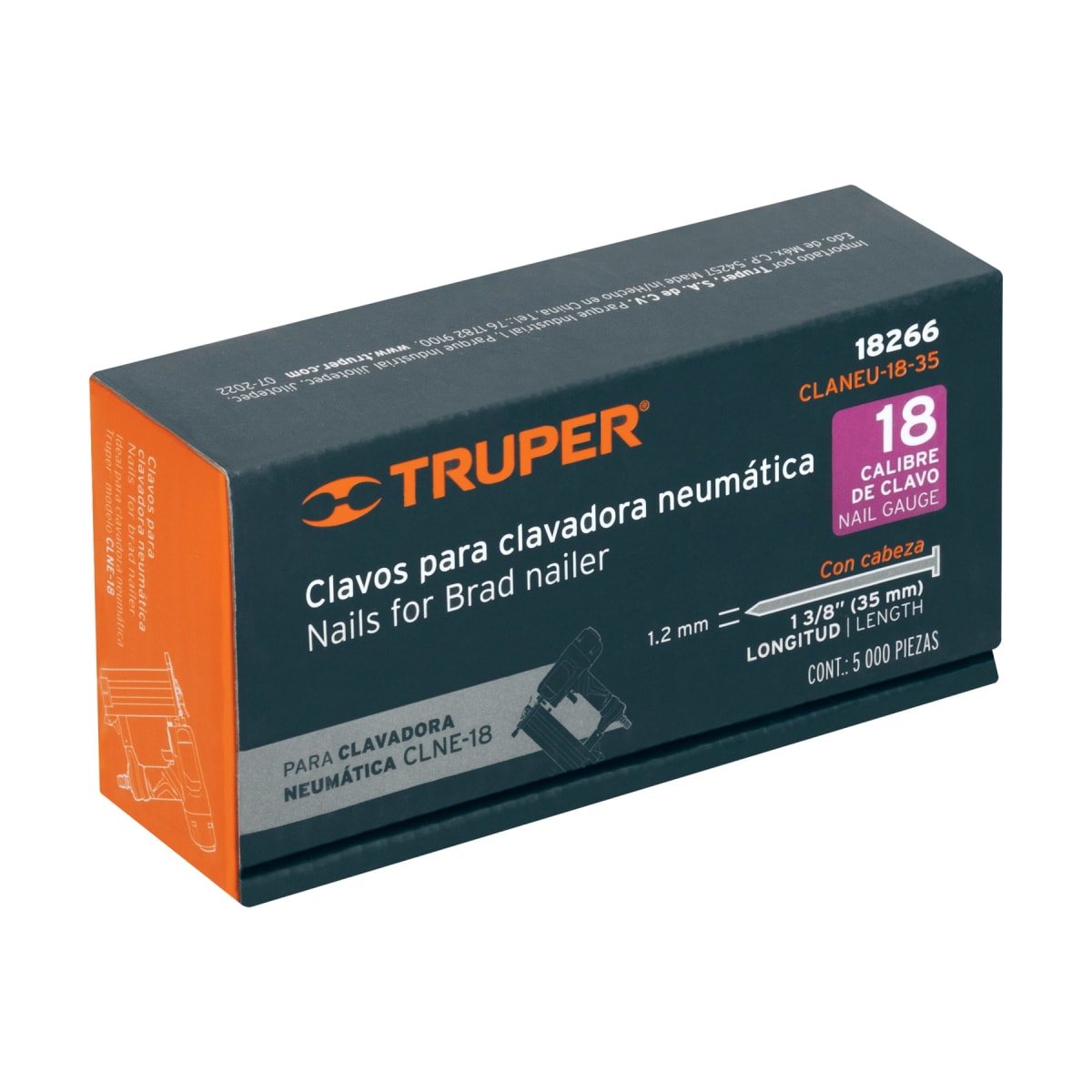 Caja con 5000 clavos calibre 18, 35 mm para CLNE-18, Truper5