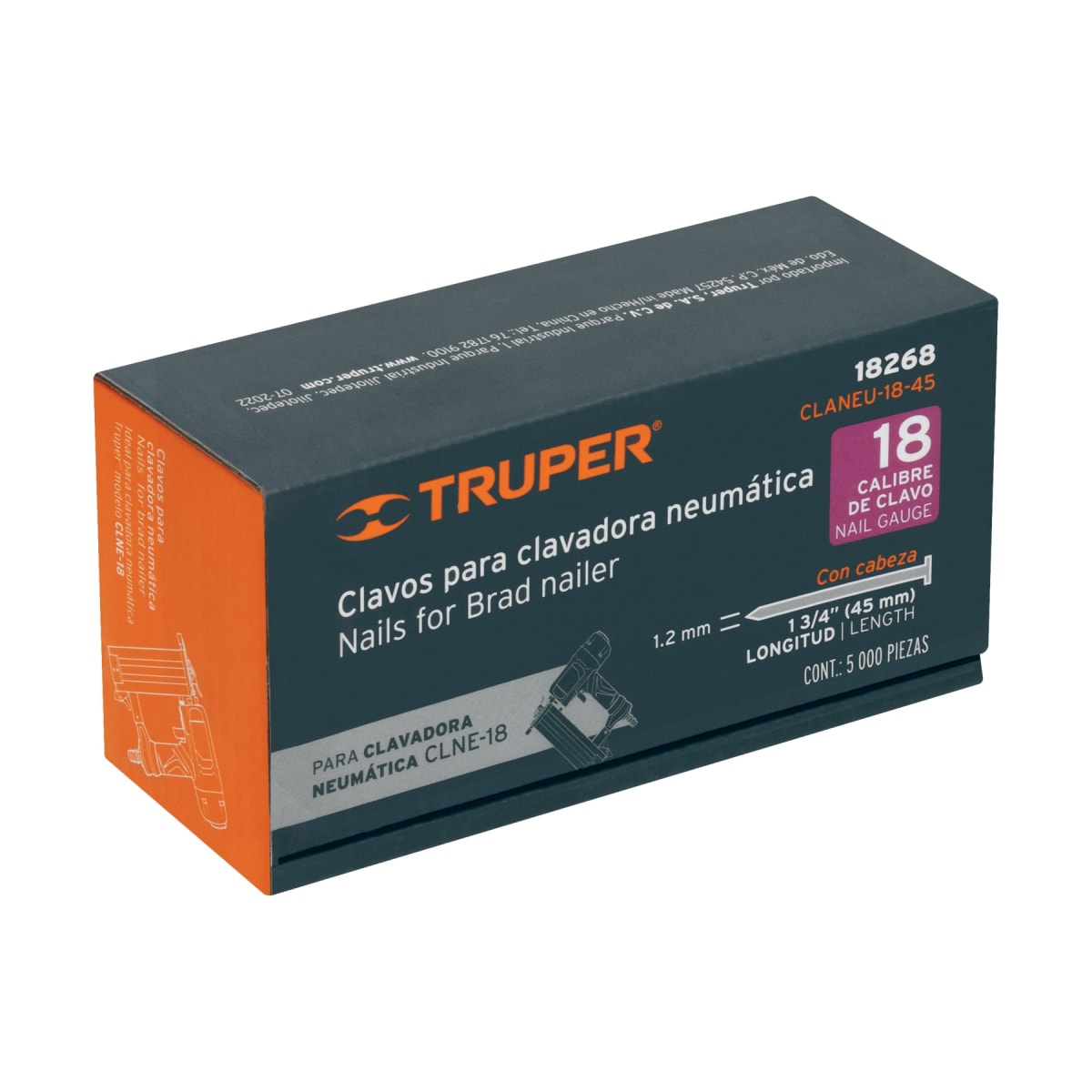 Caja con 5000 clavos calibre 18, 45 mm para CLNE-18, Truper5