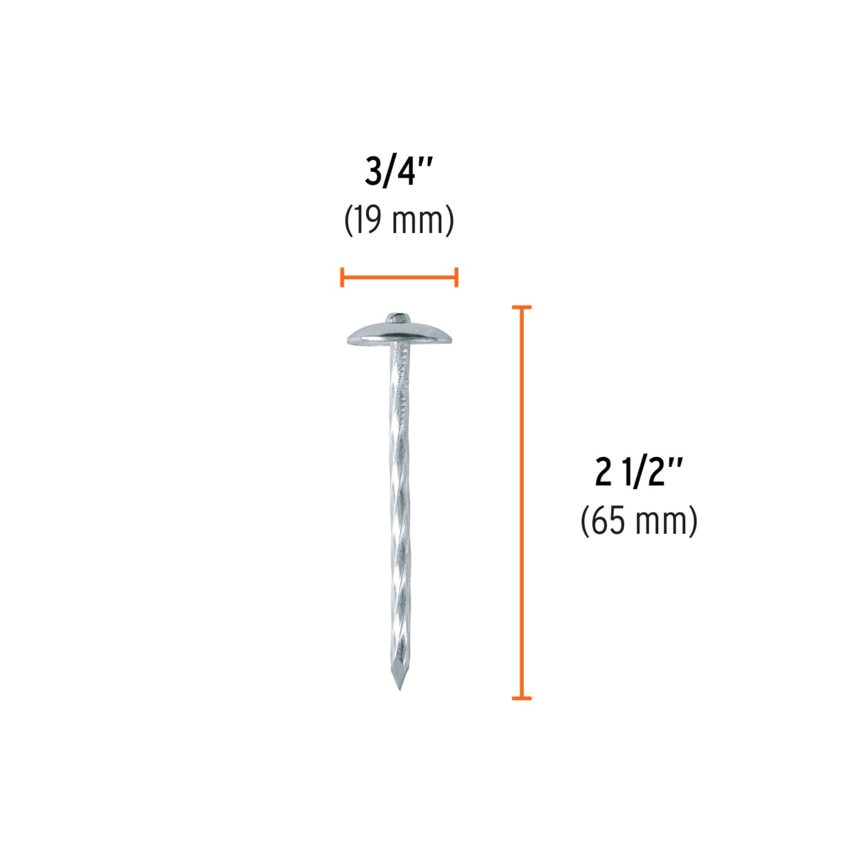 Clavo de acero calamina 9x2.5´´, caja con 25 Kg Truper3
