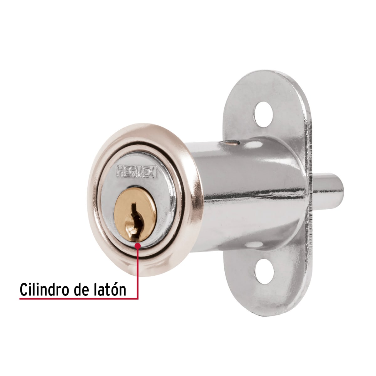 Chapa cerradura para mueble modelo 20 cromo Hermex4