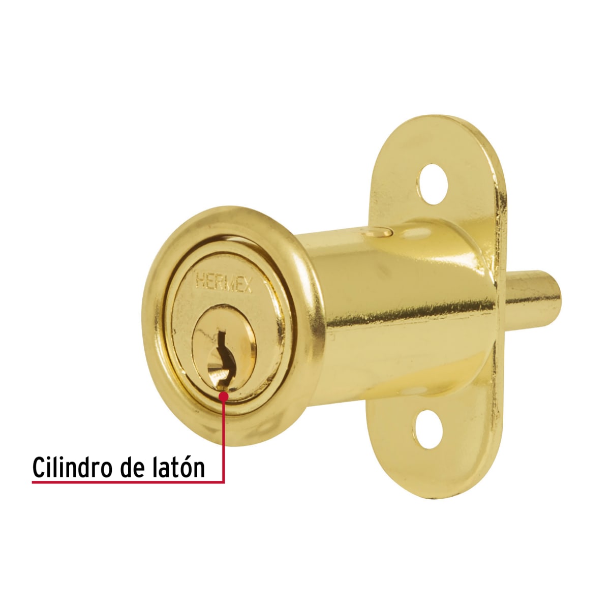 Chapa cerradura para mueble modelo 20 laton Hermex4