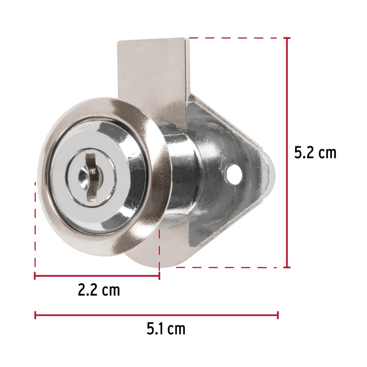 Chapa cerradura para mueble modelo 21 cromo Hermex4