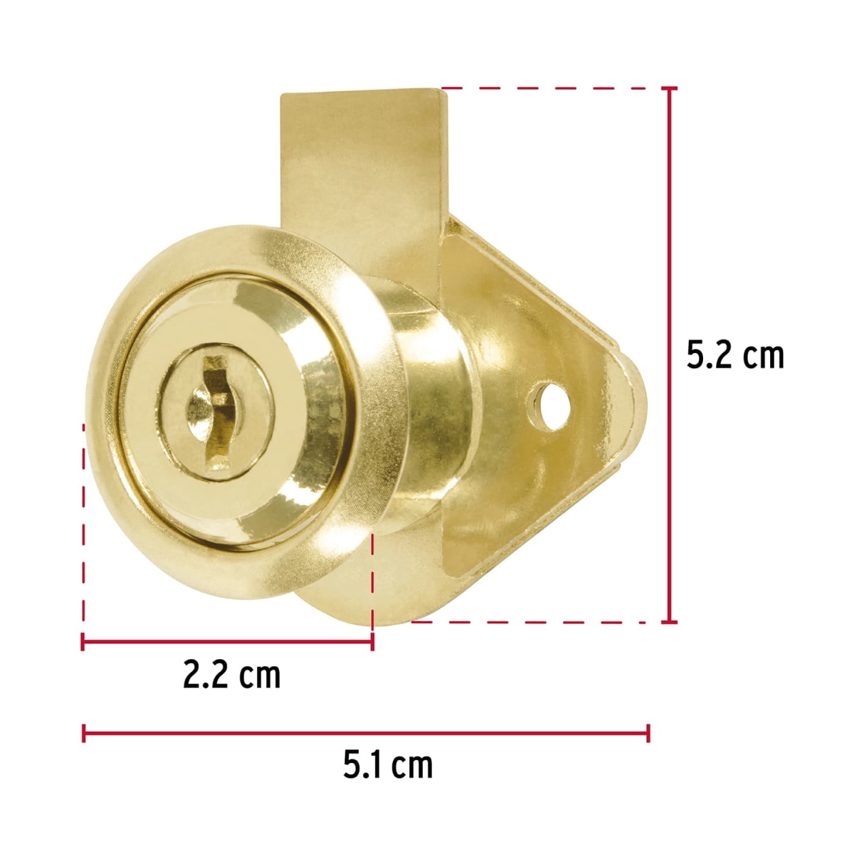 Chapa cerradura para mueble modelo 21 laton Hermex5