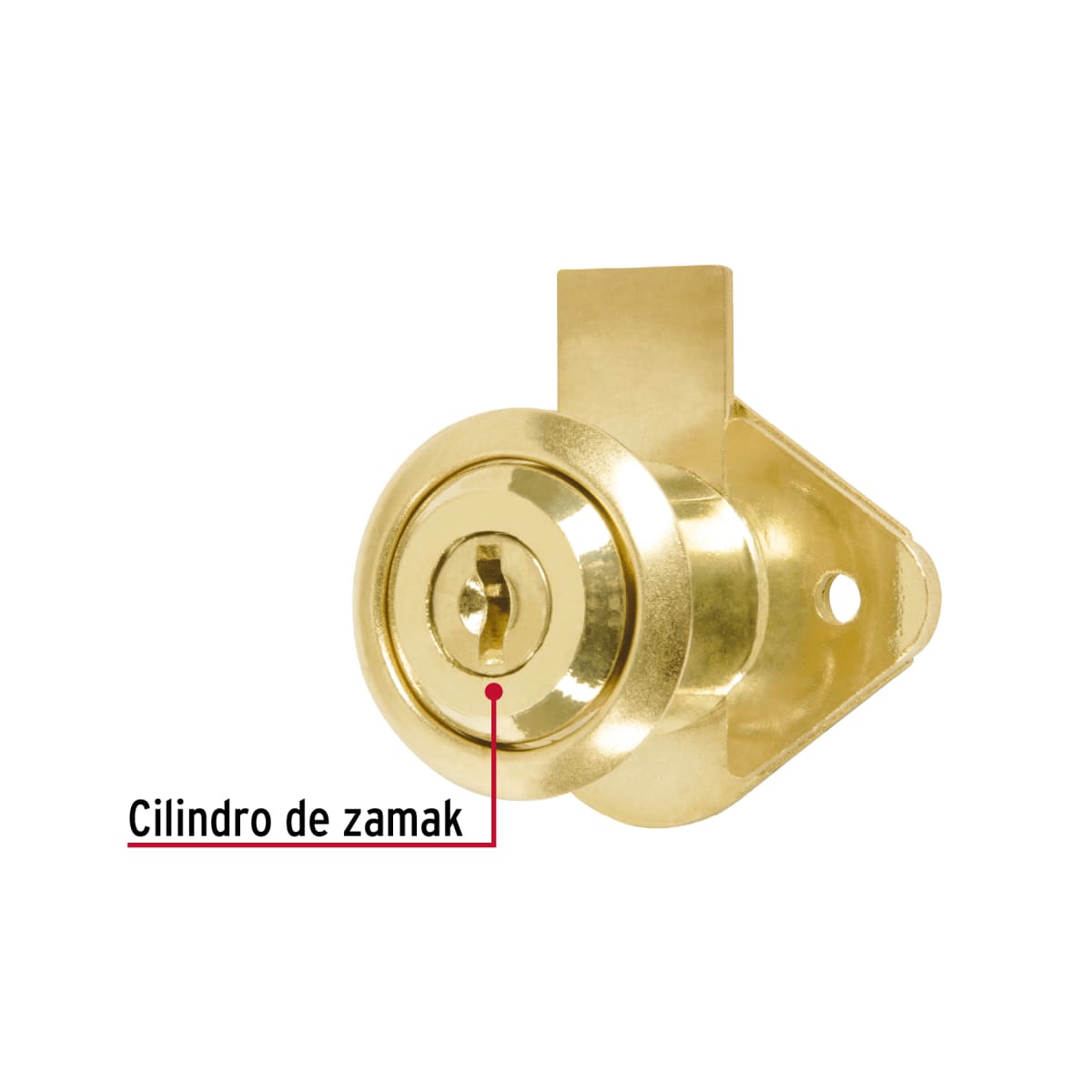 Chapa cerradura para mueble modelo 21 laton Hermex7