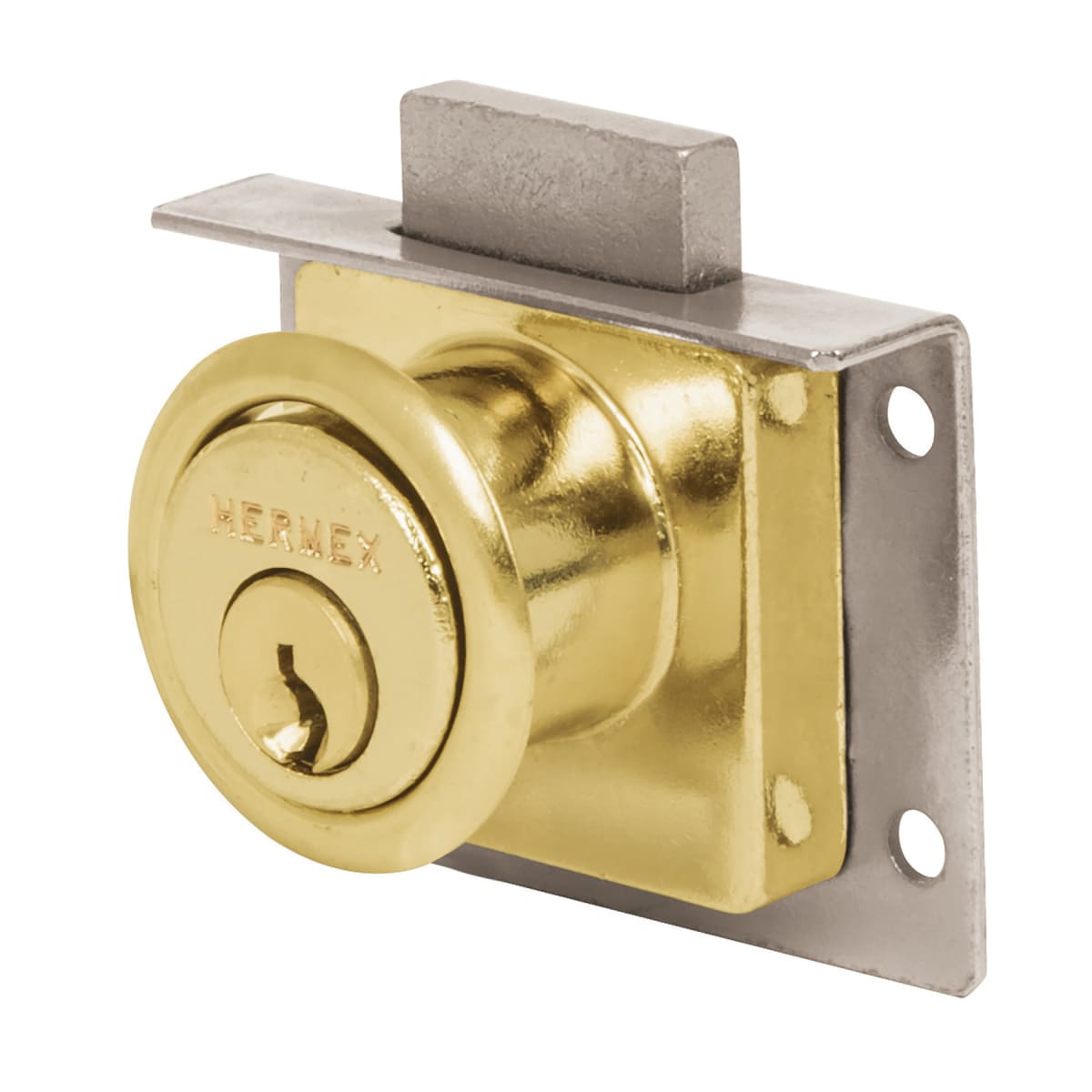 Chapa cerradura para mueble modelo 24 laton Hermex2