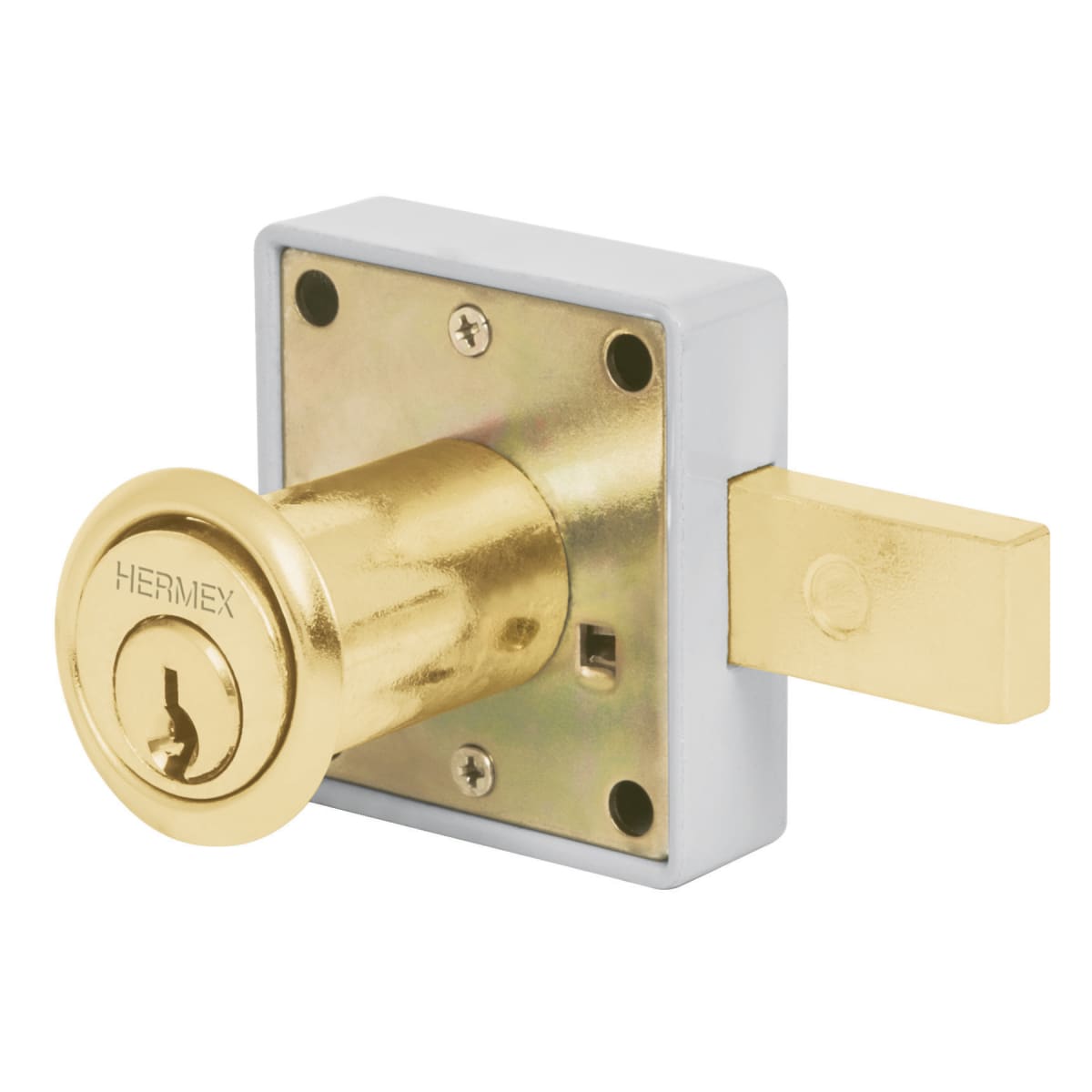 Chapa cerradura para mueble modelo 25 laton Hermex2