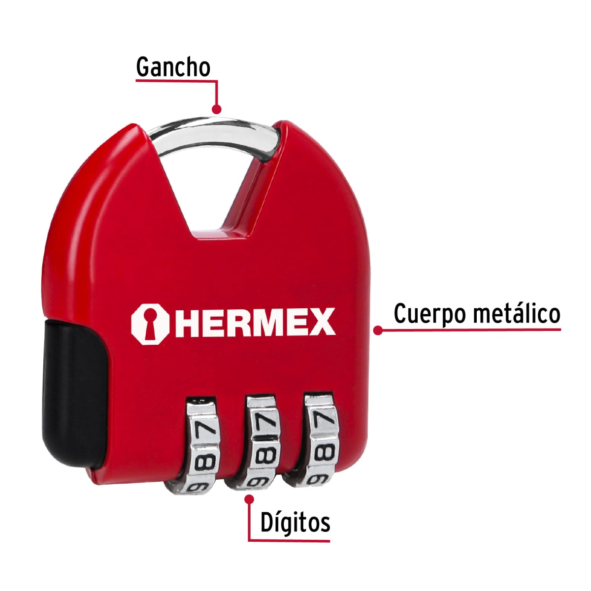Candado maletero de combinación 36 mm blíster Hermex2