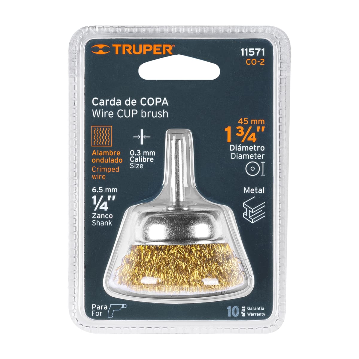 Escobilla tipo copa 1-3/4'' alambre grueso para taladro Truper4