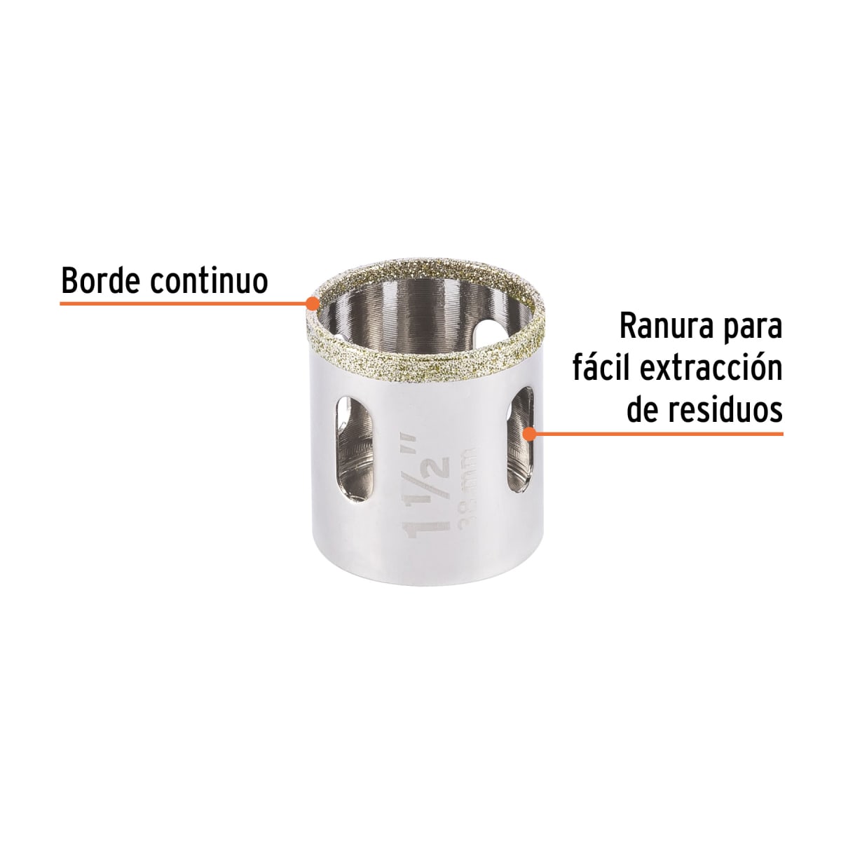 Sierra copa con diamante 1-1/2´´ borde continuo, Truper2