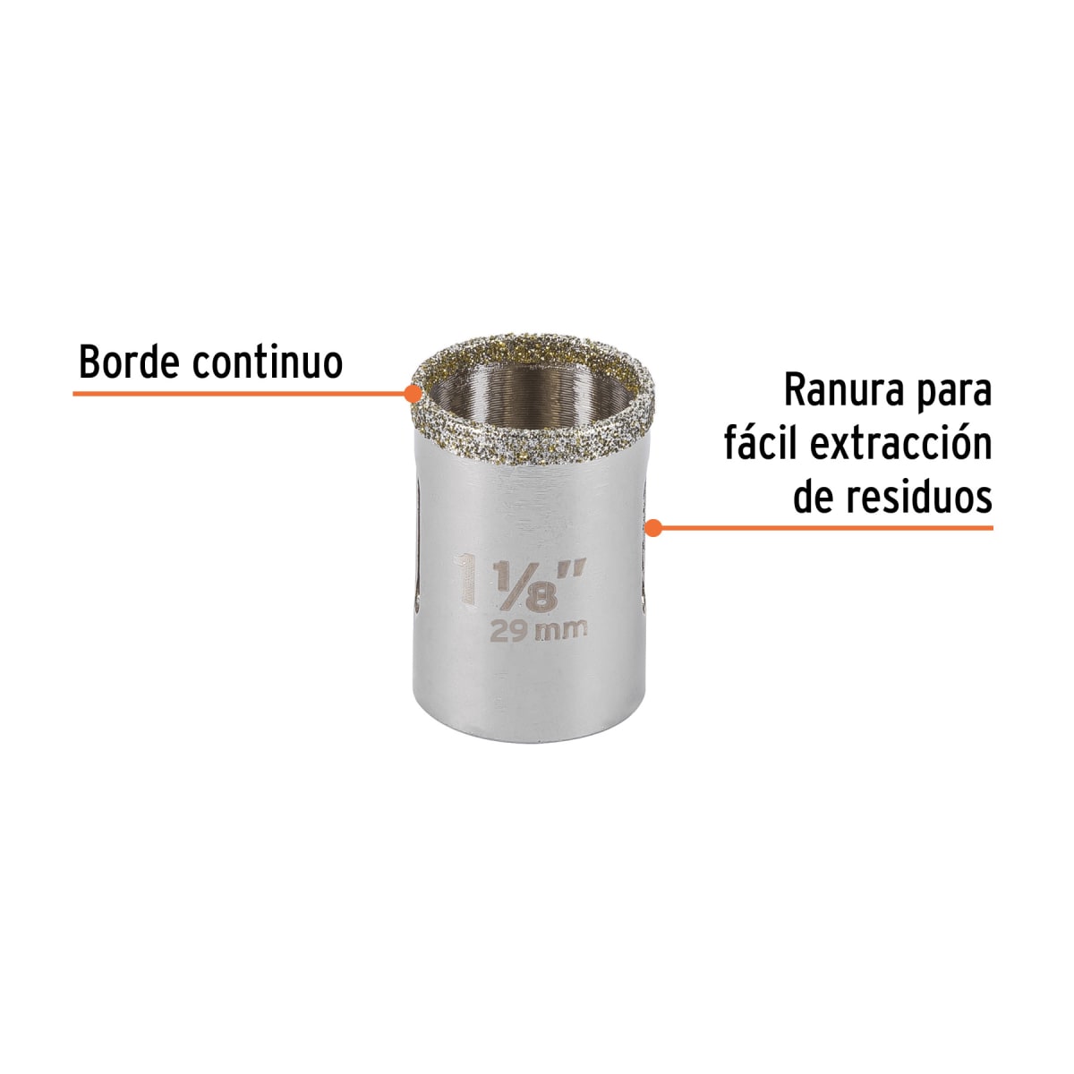 Sierra copa con diamante 1-1/8´´ borde continuo, Truper2