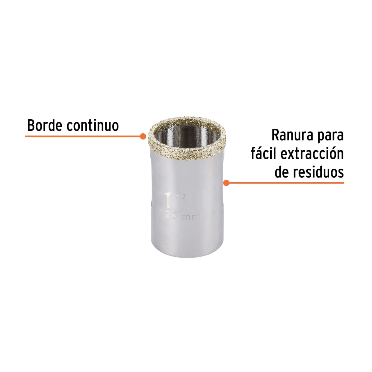 Sierra copa con diamante 1´´ borde continuo, Truper2