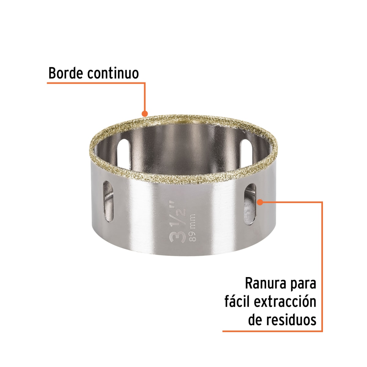 Sierra copa con diamante 3-1/2´´ borde continuo, Truper2