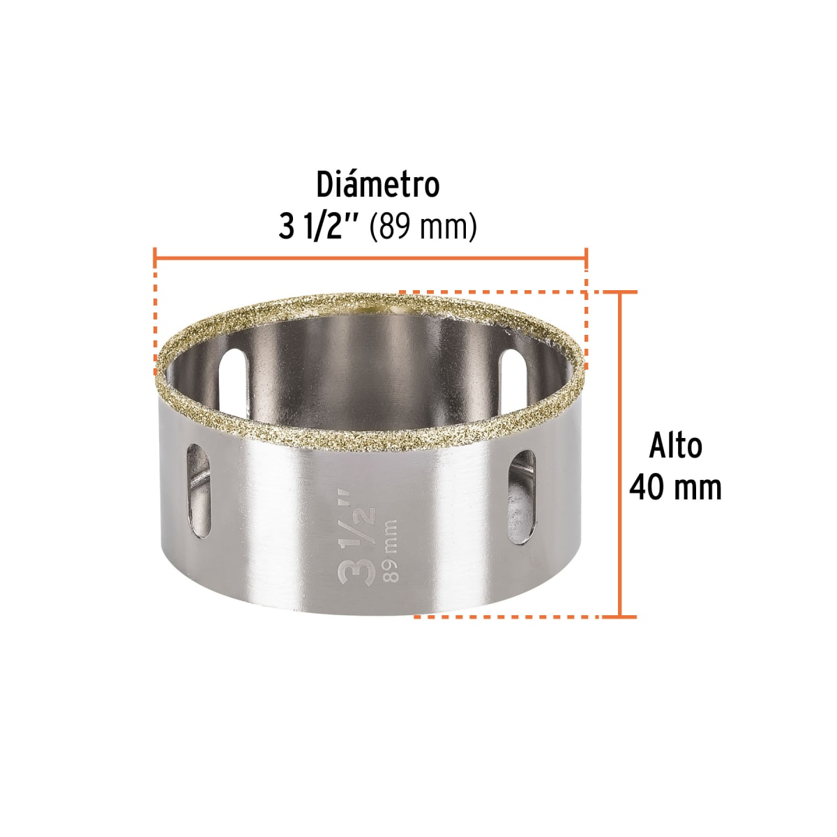 Sierra copa con diamante 3-1/2´´ borde continuo, Truper3