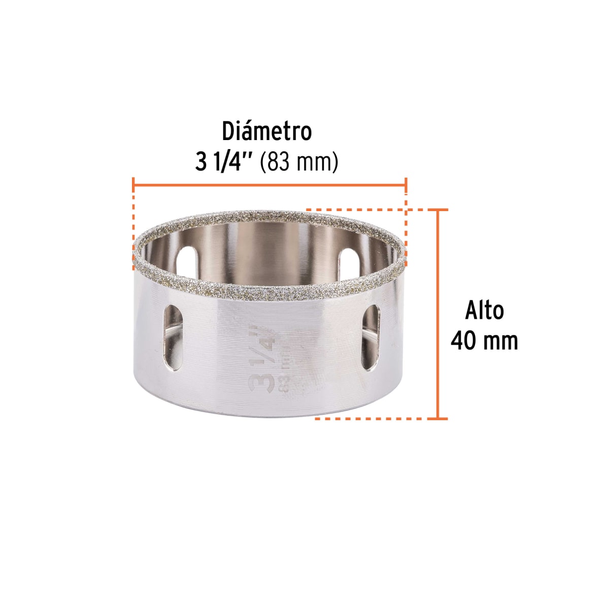 Sierra copa con diamante 3-1/4´´ borde continuo, Truper3