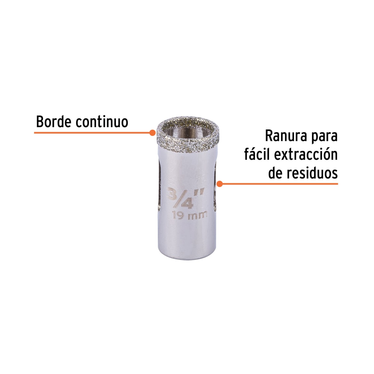 Sierra copa con diamante 3/4´´ borde continuo, Truper2